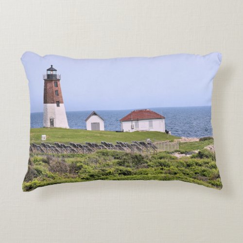 Point Judith Lighthouse Rhode Island Accent Pillow