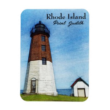 Point Judith Lighthouse Rhode Island Magnet by RenderlyYours at Zazzle