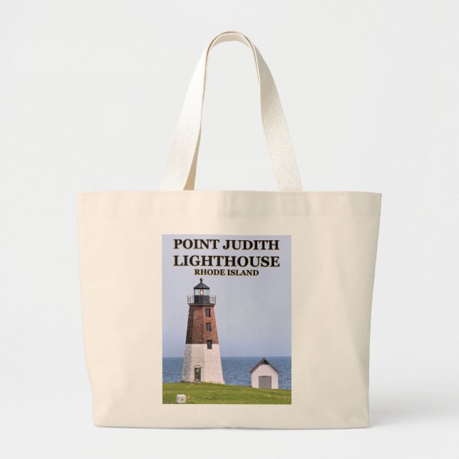 Point Judith Lighthouse, Rhode Island Tote Bag (Front)