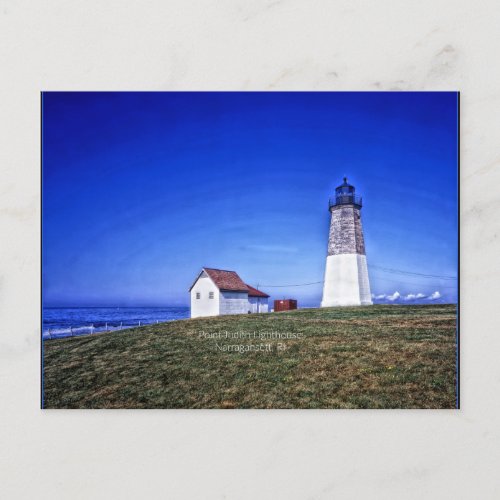 Point Judith Lighthouse RI Postcard