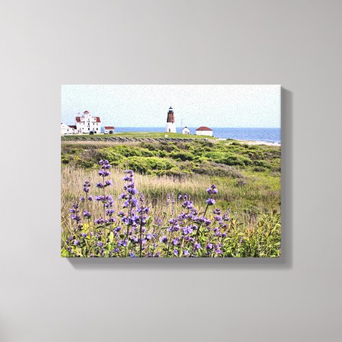 Point Judith Lighthouse RI Wrapped Canvas