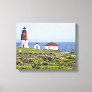 Point Judith Lighthouse, RI Wrapped Canvas Print
