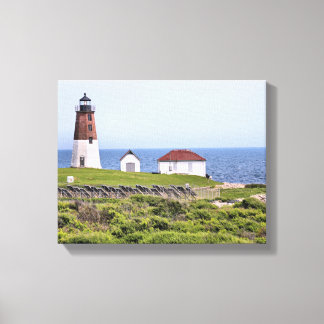 Point Judith Lighthouse, RI Wrapped Canvas Print