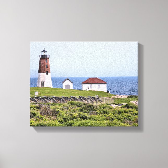 Point Judith Lighthouse, RI Wrapped Canvas Print (Front)