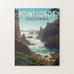 Point Lobos California Travel Art Vintage Jigsaw Puzzle<br><div class="desc">Point Lobos vector art design. The sea near Point Lobos is considered one of the best locations for scuba diving on the Monterey Peninsula and along the California coast.</div>