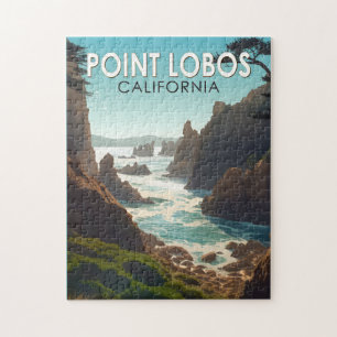 Point Lobos California Travel Art Vintage Jigsaw Puzzle