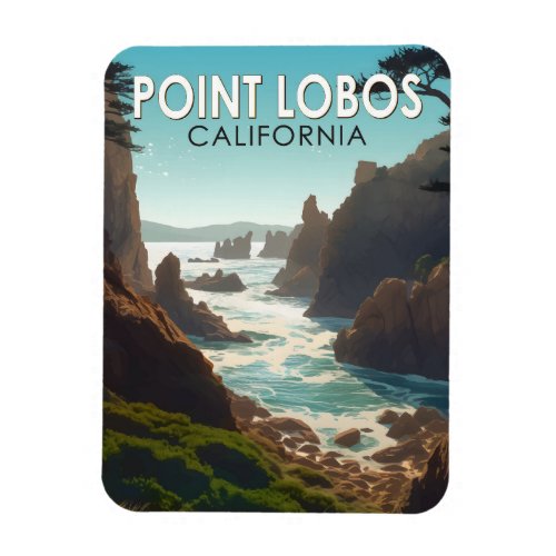 Point Lobos California Travel Art Vintage Magnet