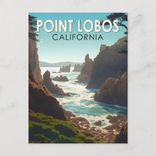 Point Lobos California Travel Art Vintage Postcard