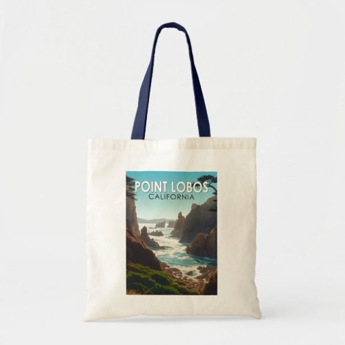 Point Lobos California Travel Art Vintage Tote Bag