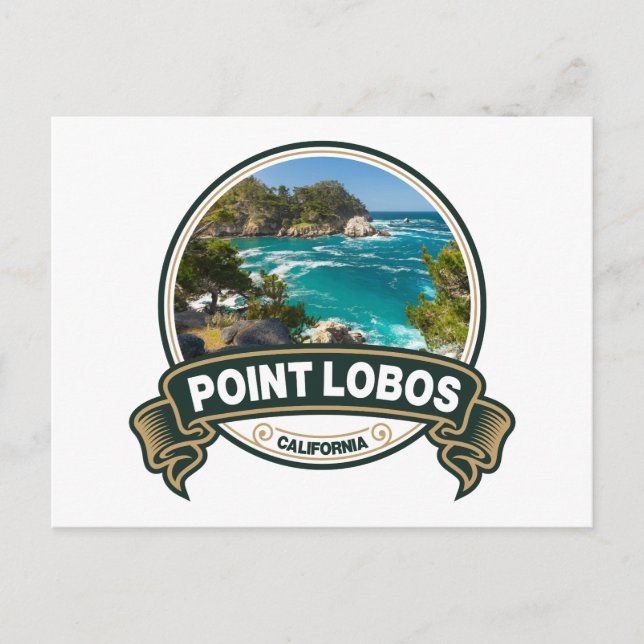 Point Lobos California Travel Badge Postcard (Front)