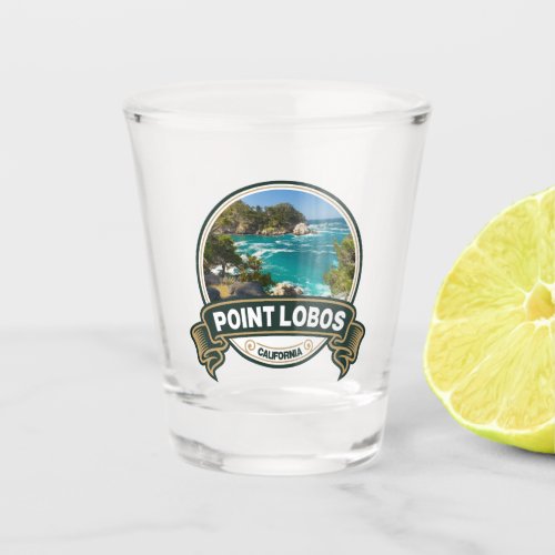 Point Lobos California Travel Badge Shot Glass