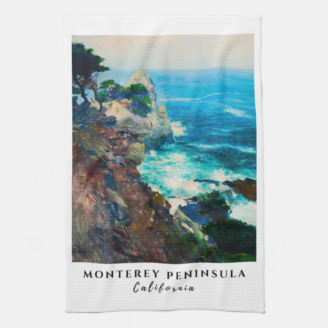 Point Lobos Monterey Peninsula California Coast Kitchen Towel (Vertical)