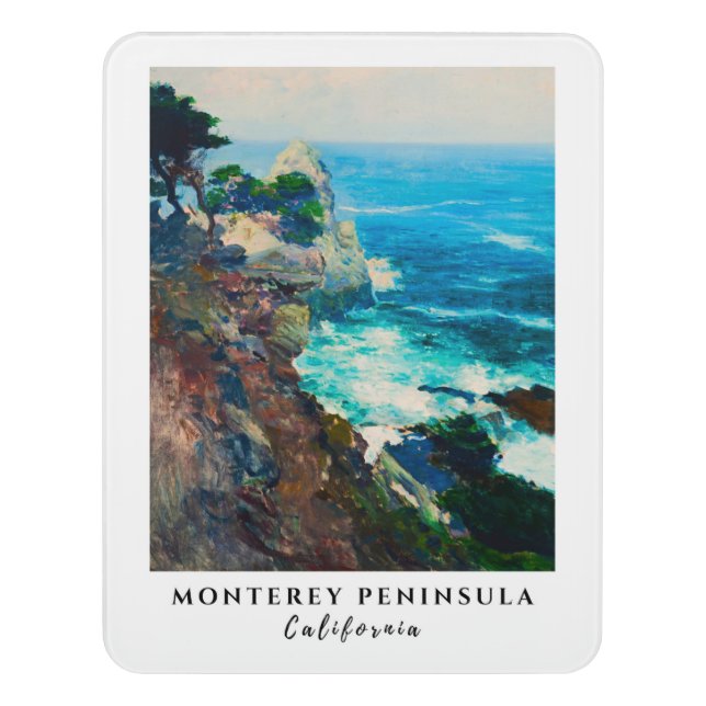 Point Lobos Monterey Peninsula California Seascape Door Sign (Contemporary Vert)
