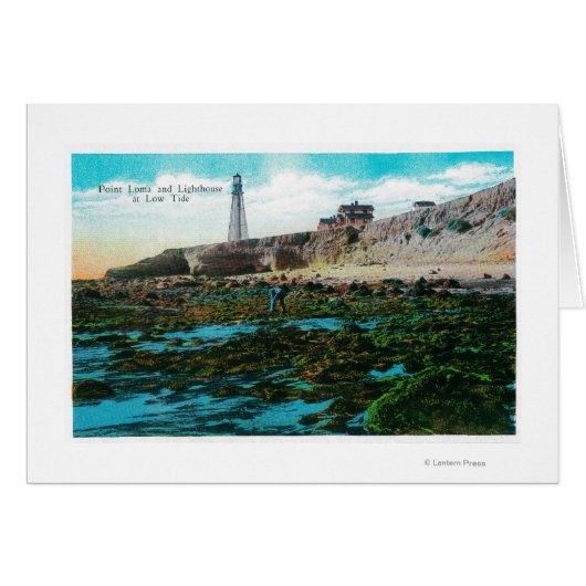 Point Loma and Lighthouse at Low Tide Cards (Front Horizontal)