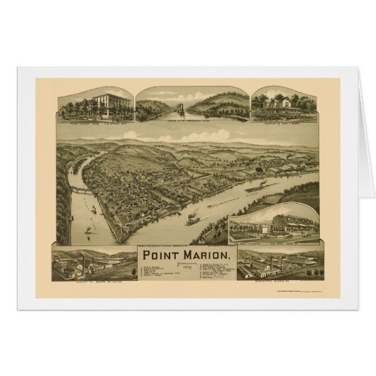 Point Marion, PA Panoramic Map - 1902 Cards (Front Horizontal)