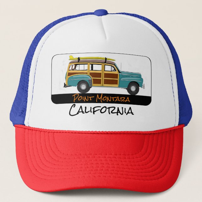Point Montara, California Surf Woody Trucker Hat (Front)