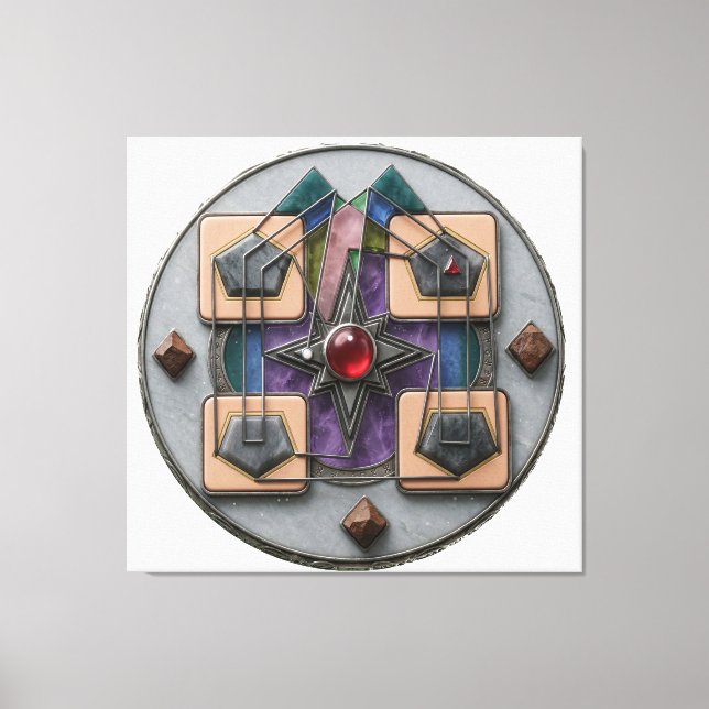 Point of Assembly 3D: Mystical Geometric Artifact Canvas Print (Front)