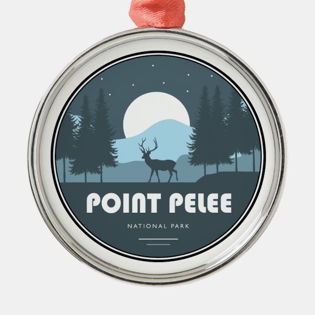 Point Pelee National Park Deer Metal Ornament (Front)