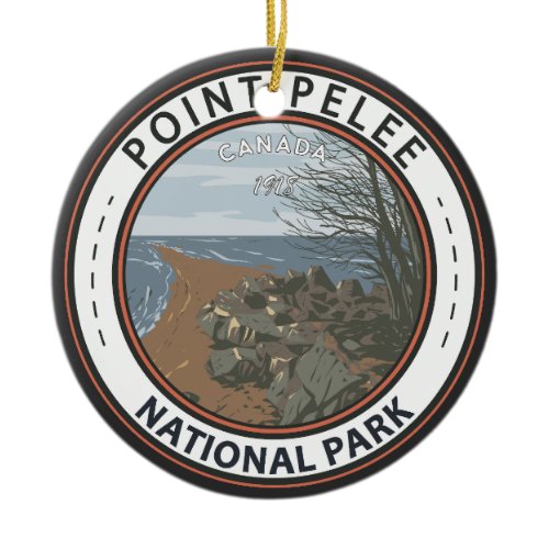 Point Pelee National Park Travel Art Vintage Badge Ceramic Ornament