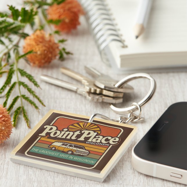 Point Place Wisconsin Keychain (Front Right)