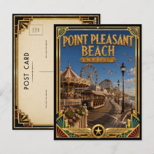 Point Pleasant Beach New Jersey Vintage Art Deco Postcard