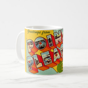 Point Pleasant Beach NJ Greetings Map Coffee Mug