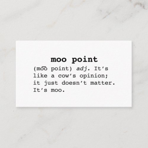 Point Quote Moo Business Card