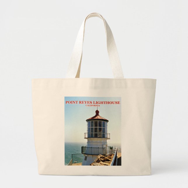 Point Reyes Lighthouse, California Large Tote Bag (Front)