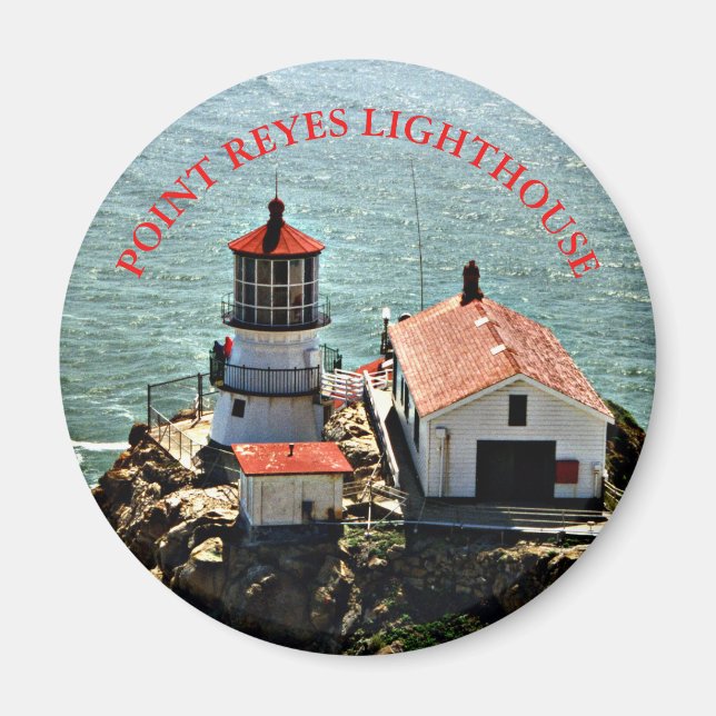 Point Reyes Lighthouse, California Round Magnet (Front)