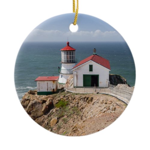 Point Reyes Lighthouse, Marin County, California Ceramic Ornament