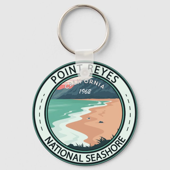 Point Reyes National Seashore California Badge Keychain (Front)