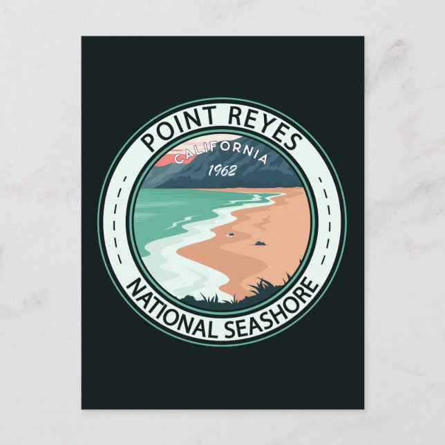 Point Reyes National Seashore California Badge Postcard (Front)