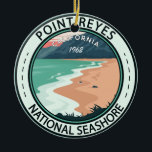 Point Reyes National Seashore California Ceramic Ornament<br><div class="desc">Point Reyes National Seashore illustration in a badge style circle.</div>