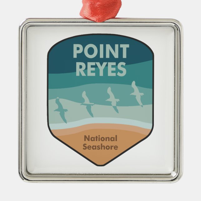 Point Reyes National Seashore California Seagulls Metal Ornament (Front)