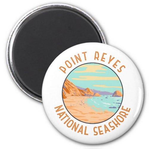 Point Reyes National Seashore Distressed Circle Magnet