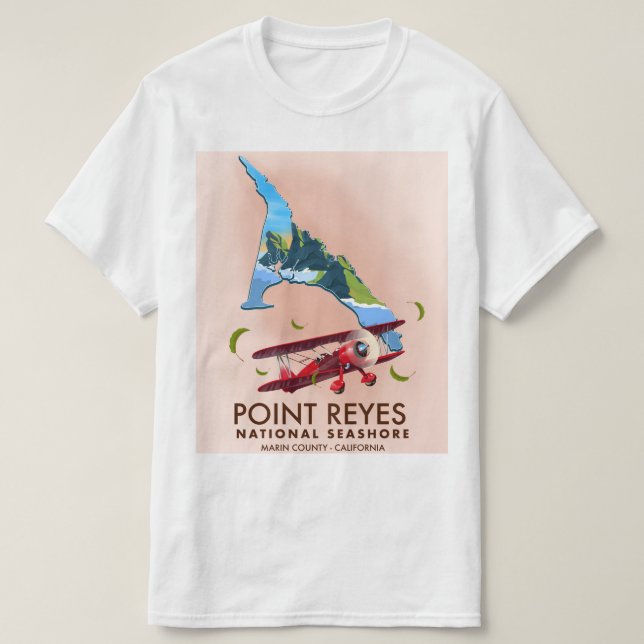 point reyes national seashore travel poster. T-Shirt (Design Front)
