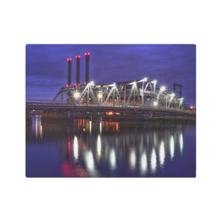 Point Street Bridge Reflections Metal Wall Art