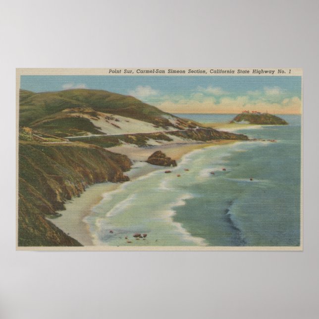 Point Sur, Carmel San Simeon Section, Hwy 1 View Poster (Front)