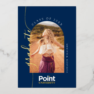 Point University Graduation Foil Invitation