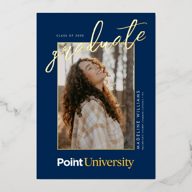 Point University Graduation Foil Invitation (Front)