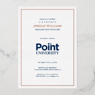 Point University Graduation Foil Invitation