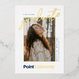Point University Graduation Foil Invitation