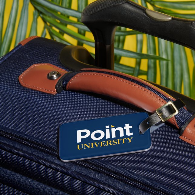 Point University Logo Luggage Tag (Front Insitu 3)
