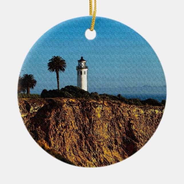 Point Vicente Lighthouse Christmas Ornament (Front)