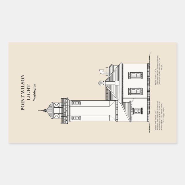 Point Wilson Lighthouse - Washington - SBD Rectangular Sticker (Front)