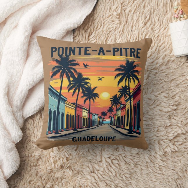 Pointe-a-Pitre Guadeloupe Throw Pillow (Blanket)
