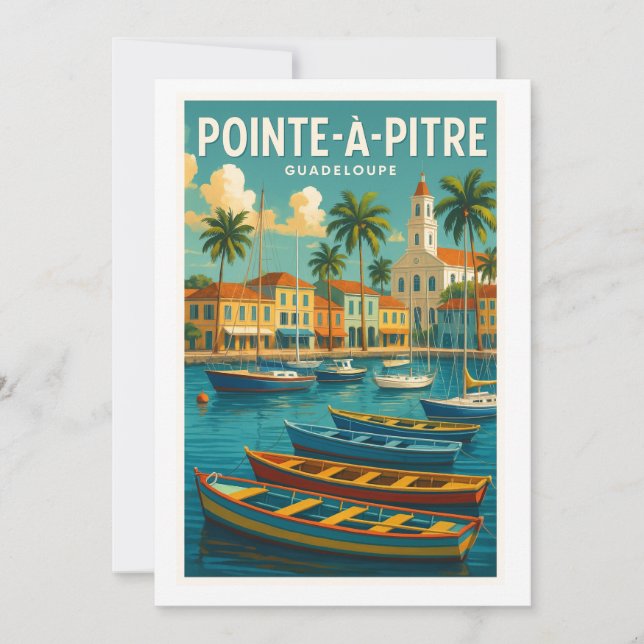 Pointe-à-Pitre Invitation – Vintage Guadeloupe Pos (Front)