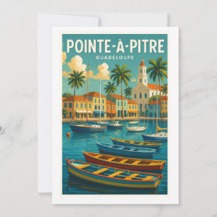 Pointe-à-Pitre Invitation – Vintage Guadeloupe Pos