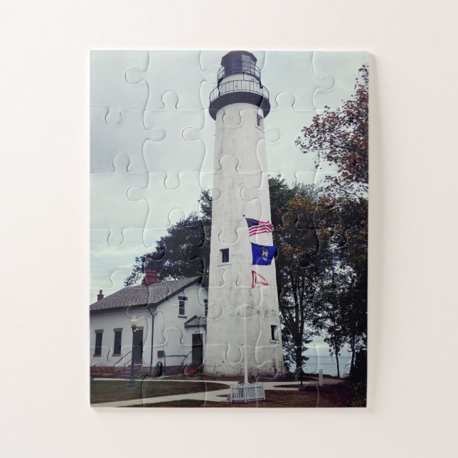 Pointe Aux Barques Lighthouse in Michigan  Jigsaw Puzzle (Vertical)