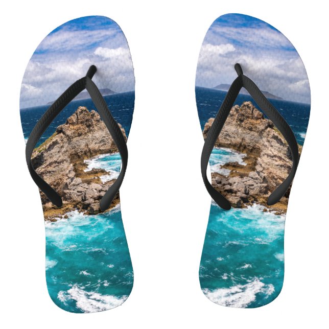Pointe des Chateaux, Grande-Terre, Guadeloupe #2 Flip Flops (Footbed)